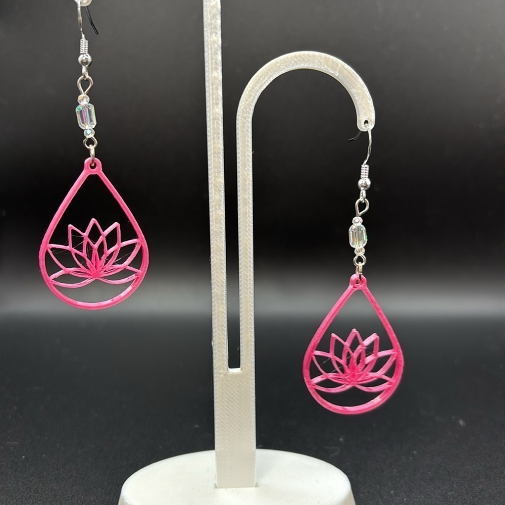 Lotus Teardrop Earrings - Picture 6 of 6